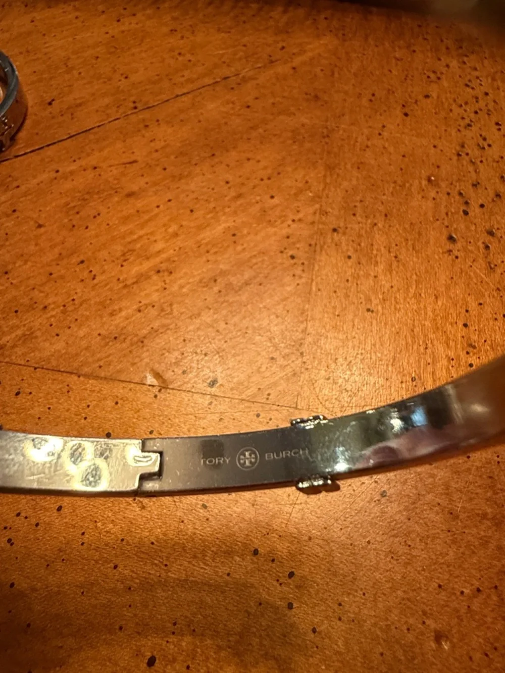 Tory Burch Silver-Tone Logo Hinge Bracelet - Picture 4 of 7